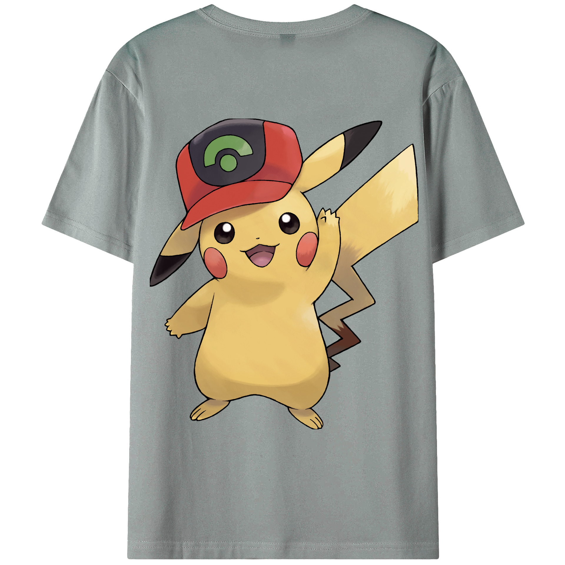 （画像用） ポケットモンスター Pokémon 綿100％ メンズ半袖Tシャツ（バックプリント） 通気性